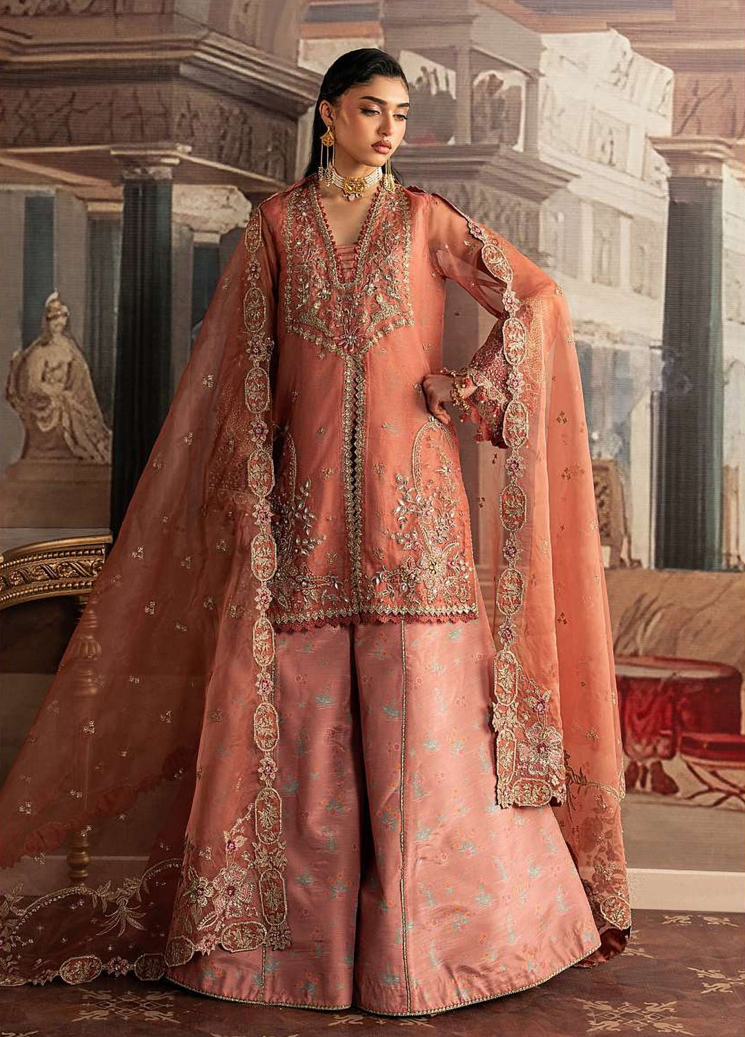 Royal Lumiere by Sadaf Fawad Unstitched Embroidered Organza 3 Piece Suit LALEH NOOR - Festive Collection