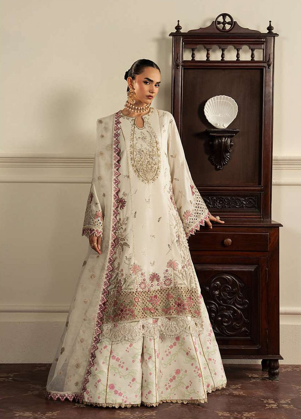 Royal Lumiere by Sadaf Fawad Unstitched Embroidered Raw Silk 3 Piece Suit NOHOR - Festive Collection