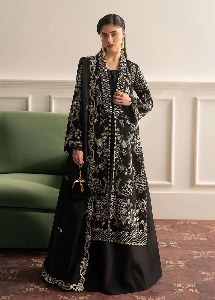 Royal Lumiere by Sadaf Fawad Unstitched Embroidered Raw Silk 3 Piece Suit SIAH GOLZAR - Festive Collection