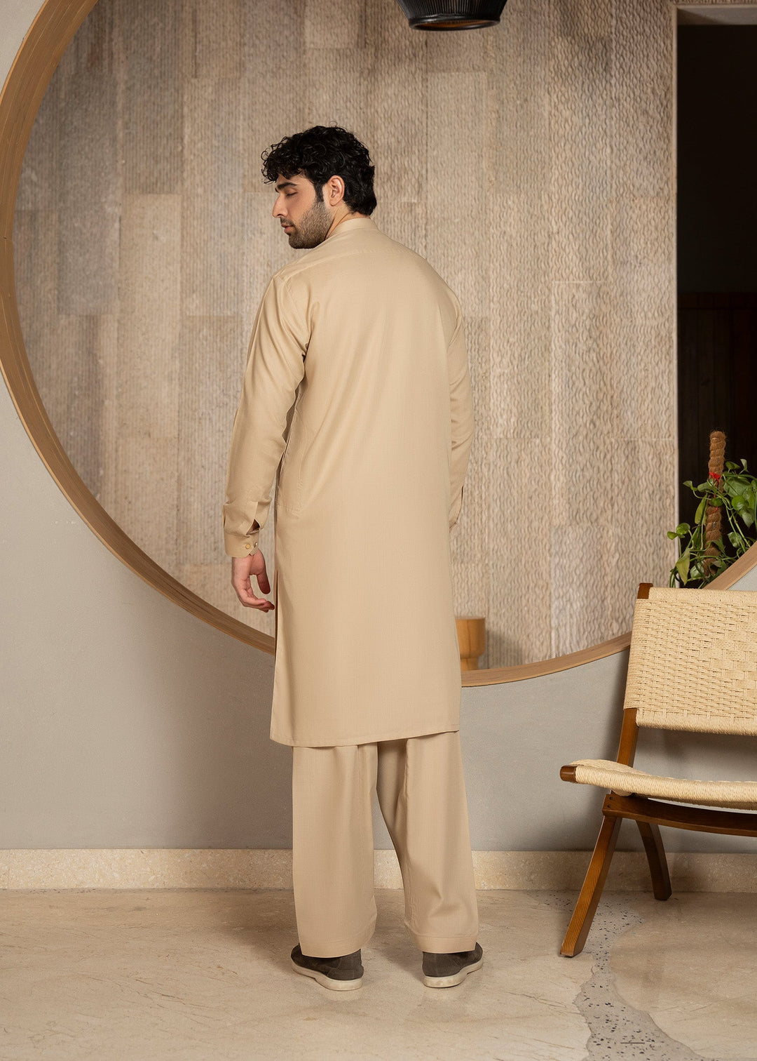 Buraq Men RTW Solids Wash N Wear Kurta Shalwar Suit Skin Casual Collection