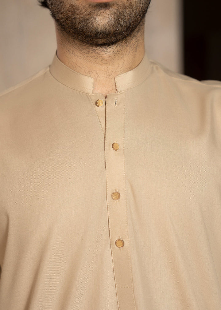 Buraq Men RTW Solids Wash N Wear Kurta Shalwar Suit Skin Casual Collection