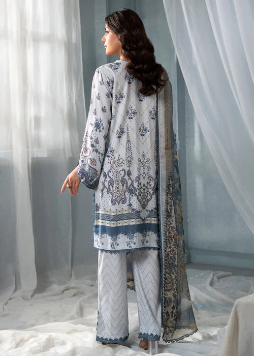 Meerak Women Embroidered Linen Sky Blossom - Winter Collection