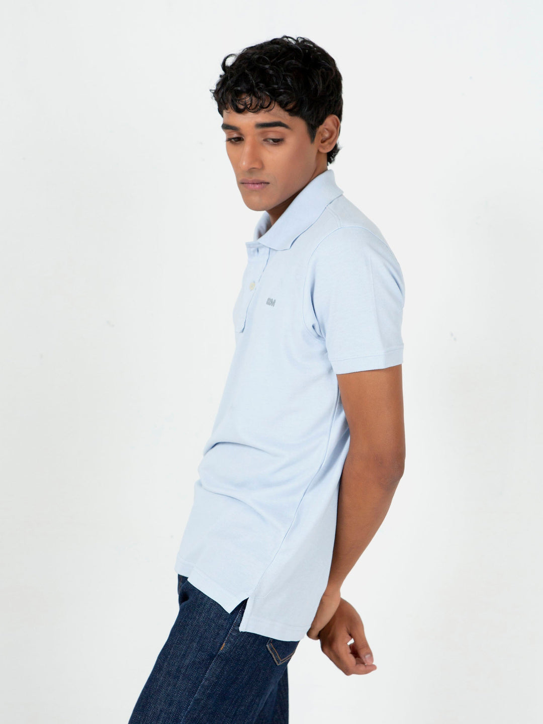 Brumano  Solids Cotton Polo Sky Blue Basic Pique Polo Shirt