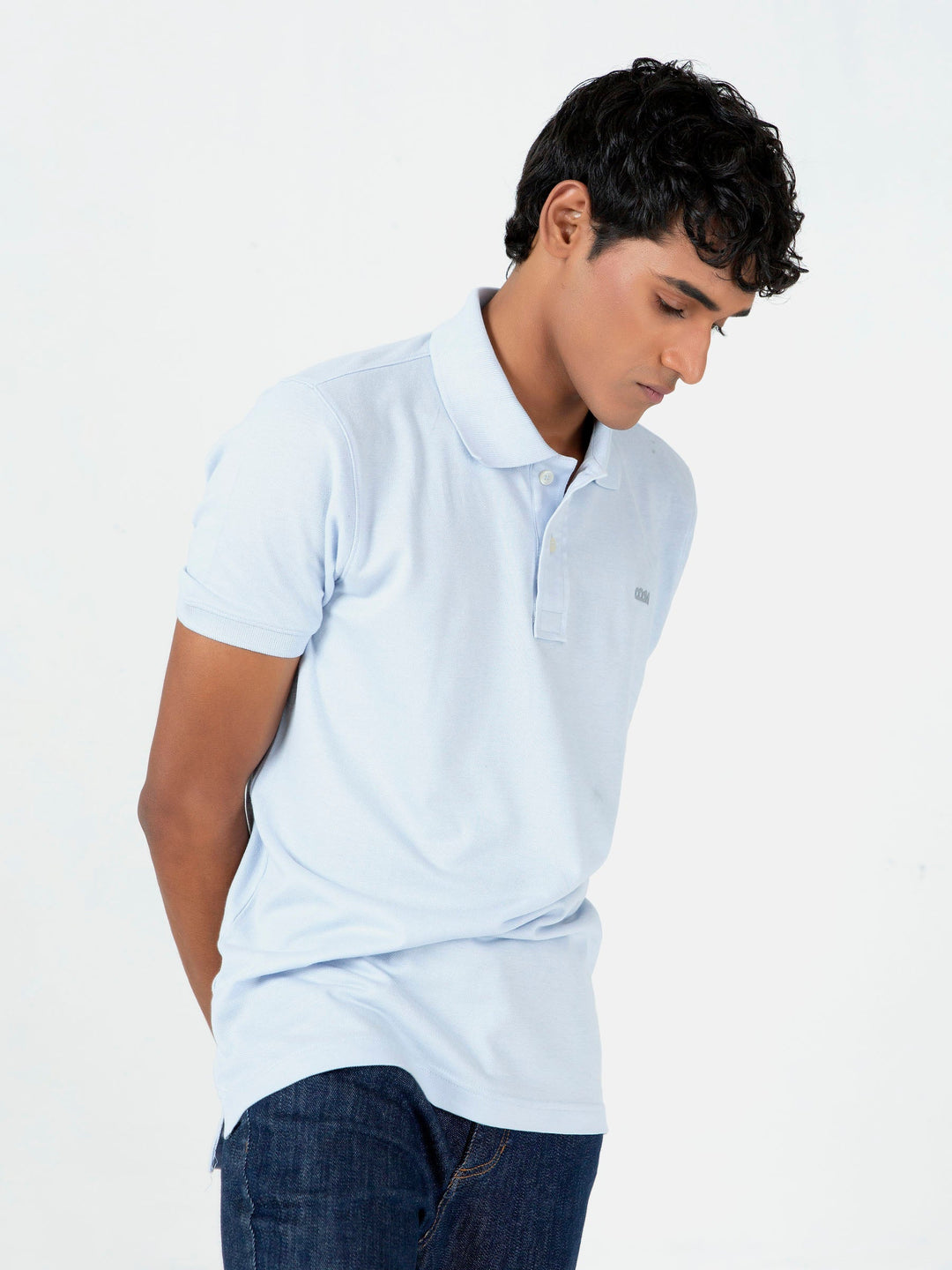 Brumano  Solids Cotton Polo Sky Blue Basic Pique Polo Shirt
