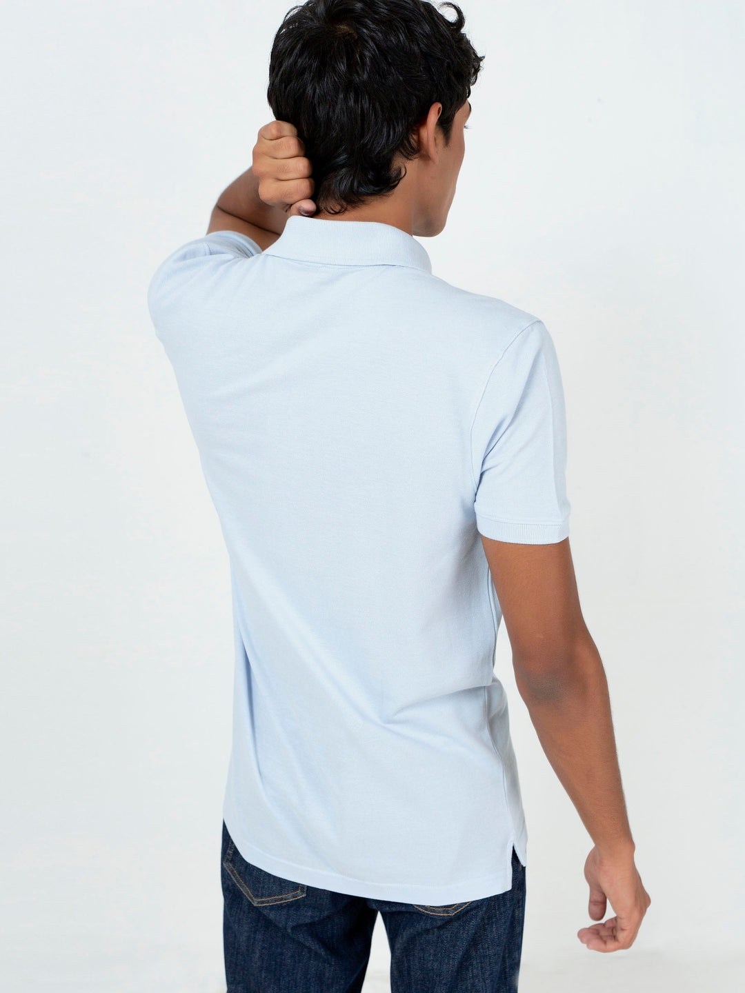 Brumano  Solids Cotton Polo Sky Blue Basic Pique Polo Shirt