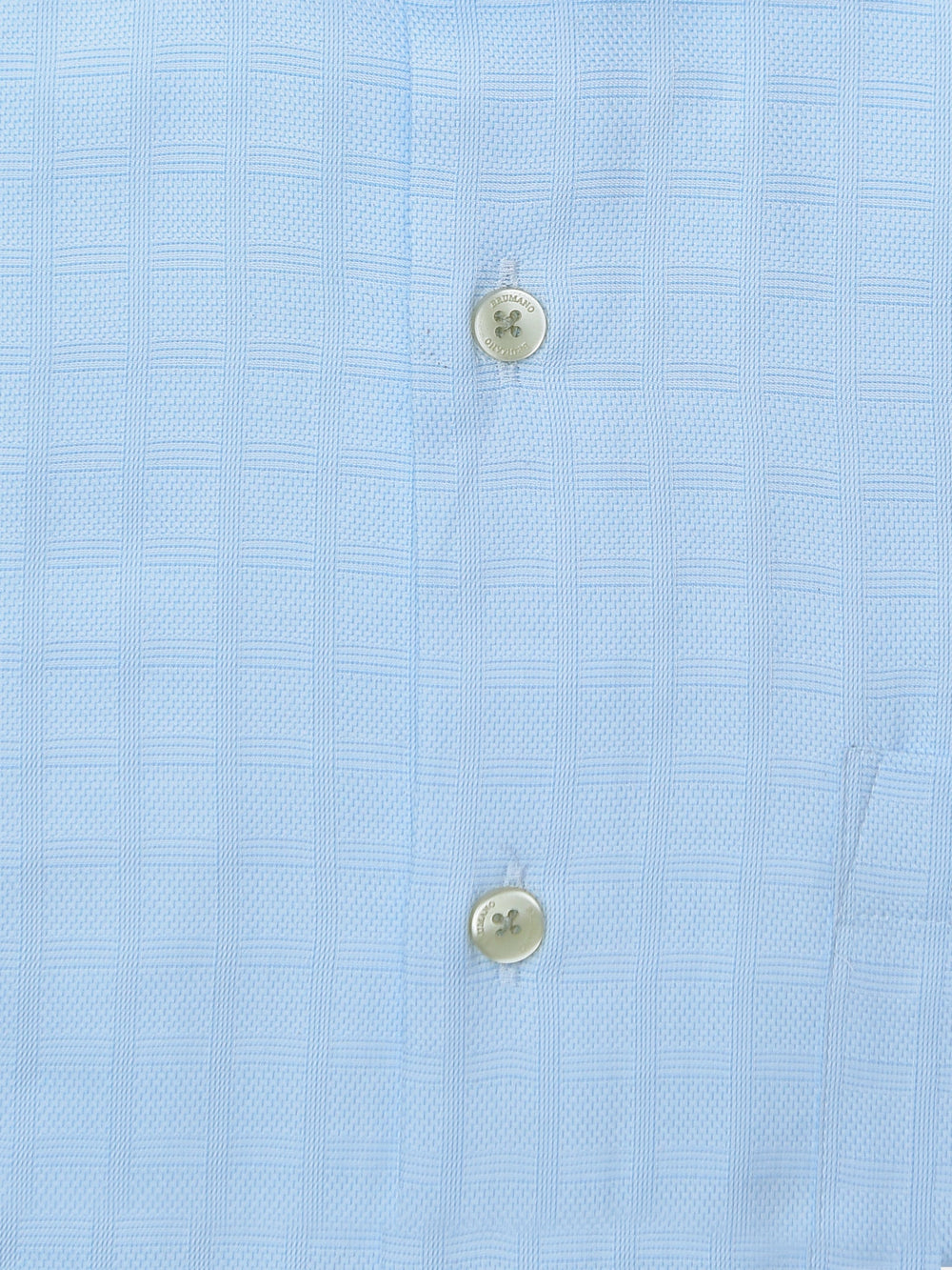 Brumano Ready To Wear Shirts Men 1 Piece Cotton Sky Blue Check Patterned Formal Shirt 0-31-024-2077 - Summer Collection