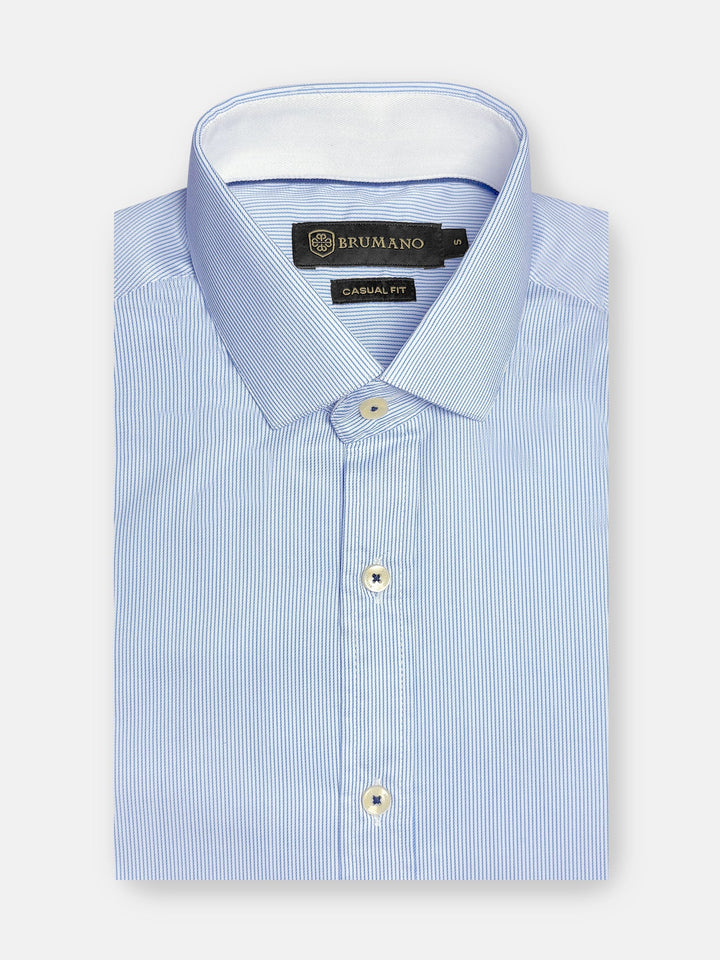 Sky Blue Striped Formal Shirt