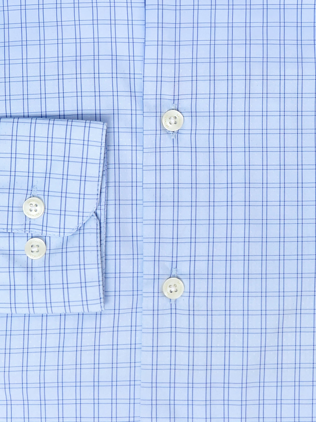 Brumano Ready To Wear Shirts Men 1 Piece Cotton Sky Blue Windowpane Checkered Shirt Luxe 0-32-025-0921 - Summer Collection