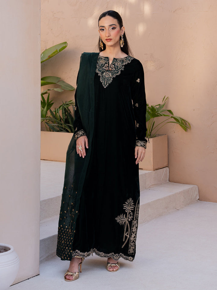 Le Tresor by Izel Pret Embroidered Velvet 3 Piece Suit Solene - Festive Collection