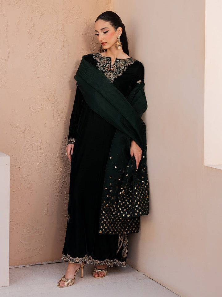 Le Tresor by Izel Pret Embroidered Velvet 3 Piece Suit Solene - Festive Collection
