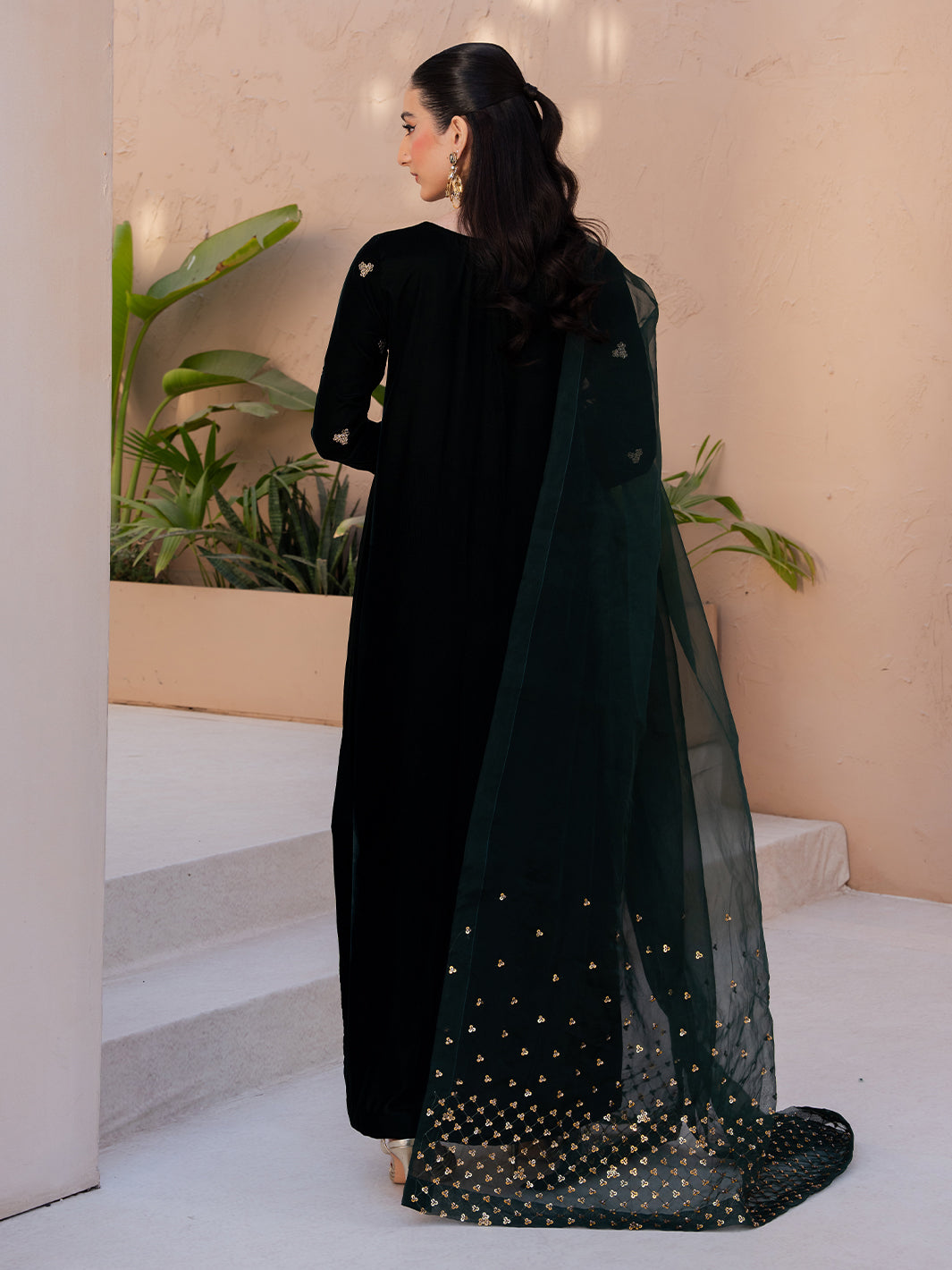 Le Tresor by Izel Pret Embroidered Velvet 3 Piece Suit Solene - Festive Collection