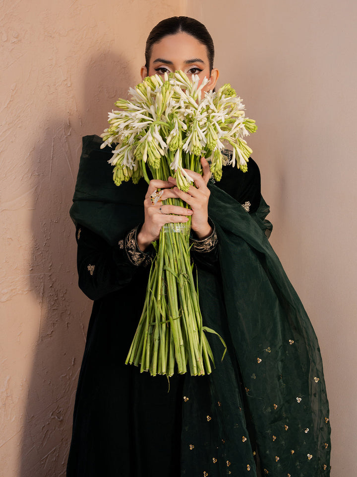 Le Tresor by Izel Pret Embroidered Velvet 3 Piece Suit Solene - Festive Collection