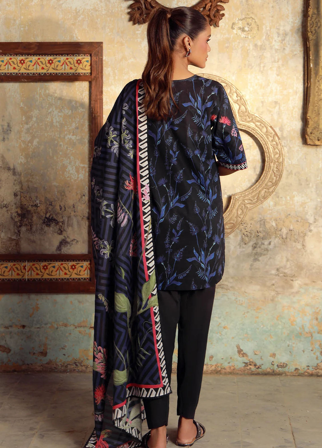 Elara by Sahar Embroidered Cambric Suits Unstitched 3 Piece SHR25EP Starry Garden - Winter Collection