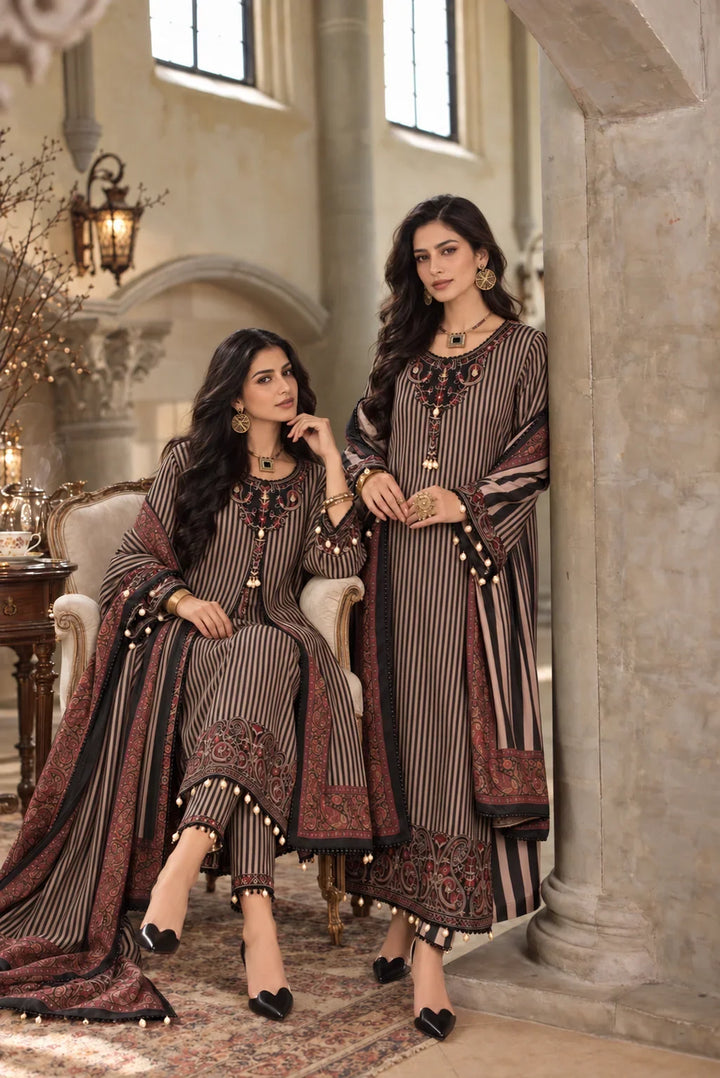 Noor by Saadia Asad Unstitched Printed Linen 3 Piece Suit SA26UNL D9 B - Winter Collection