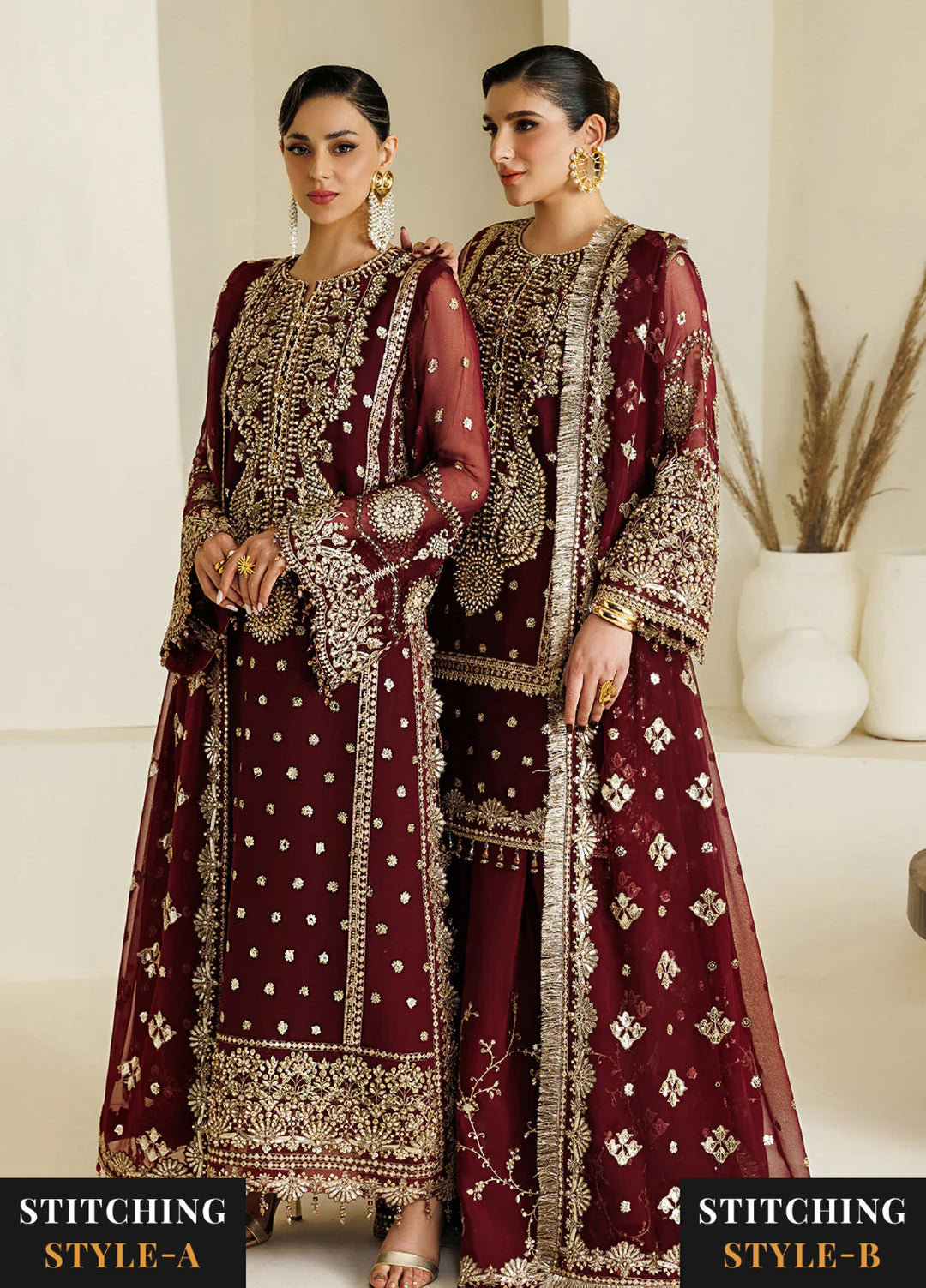 Aymal by Alizeh Fashion Handcrafted Unstitched Embroidered Chiffon 3 Pcs Suit AF26UAC 03-LIRA - Festive Collection