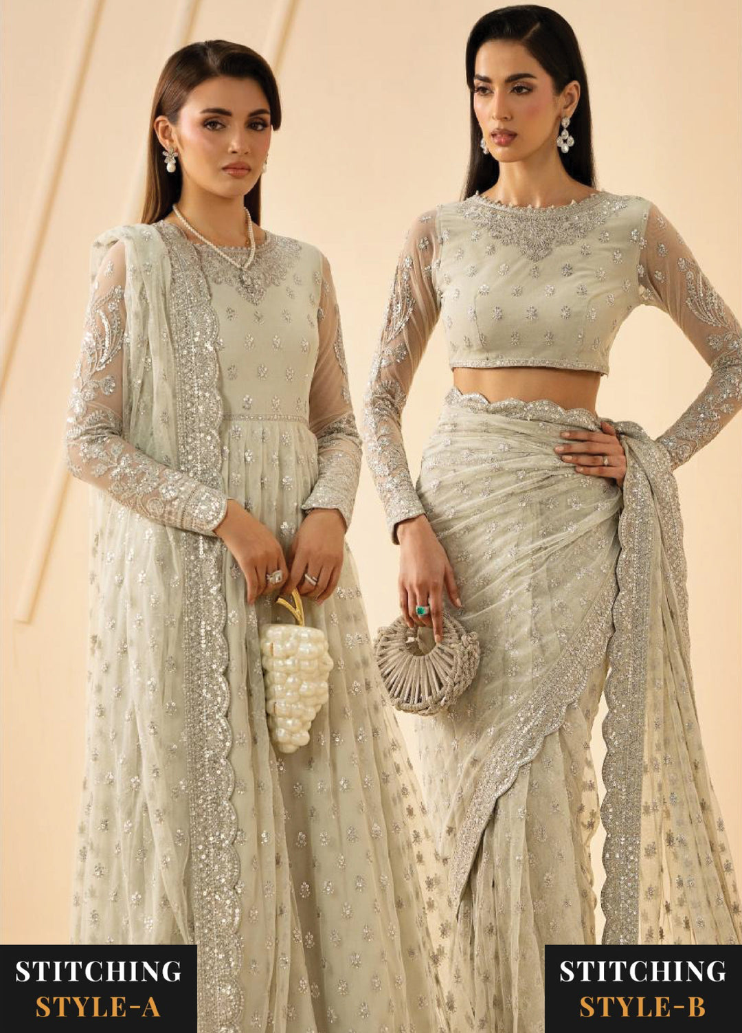 Riwayat by Zarif Unstitched Embroidered Net 4 Piece Suit ZR26URN Atash ZRF-RC-01 - Festive Collection