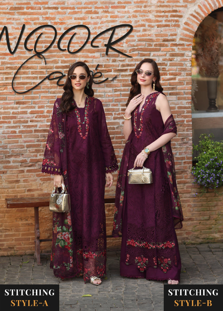 Noor by Saadia Asad Unstitched Embroidered Laserkari Lawn 3 Piece Suit SA26ULNL D10 - Lawn Collection