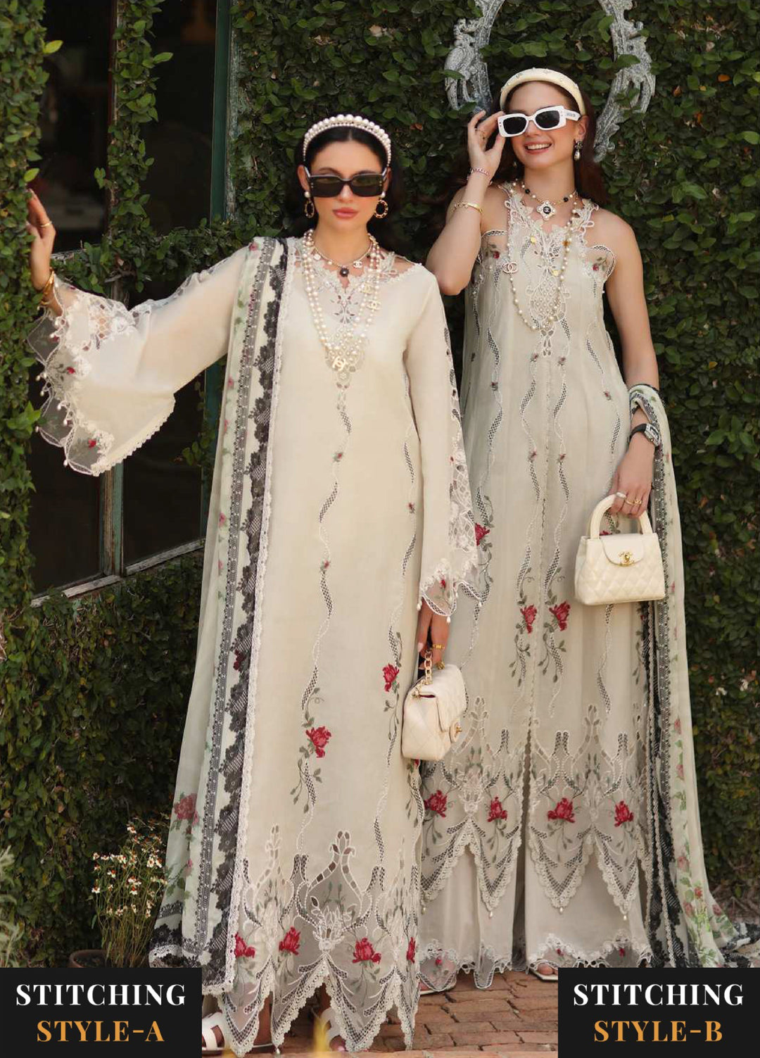 Noor Luxe by Saadia Asad Unstitched Embroidered Lawn 3 Piece Suit SA26ULNE D7 - Eid Collection