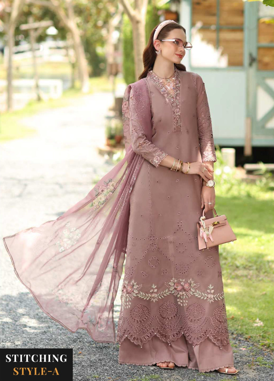 Noor Luxe by Saadia Asad Unstitched Embroidered Lawn 3 Piece Suit SA26ULNE D3 - Eid Collection