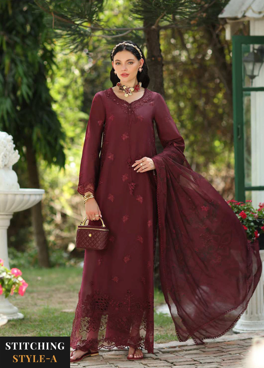 Noor Luxe by Saadia Asad Unstitched Embroidered Lawn 3 Piece Suit SA26ULNE D10 - Eid Collection