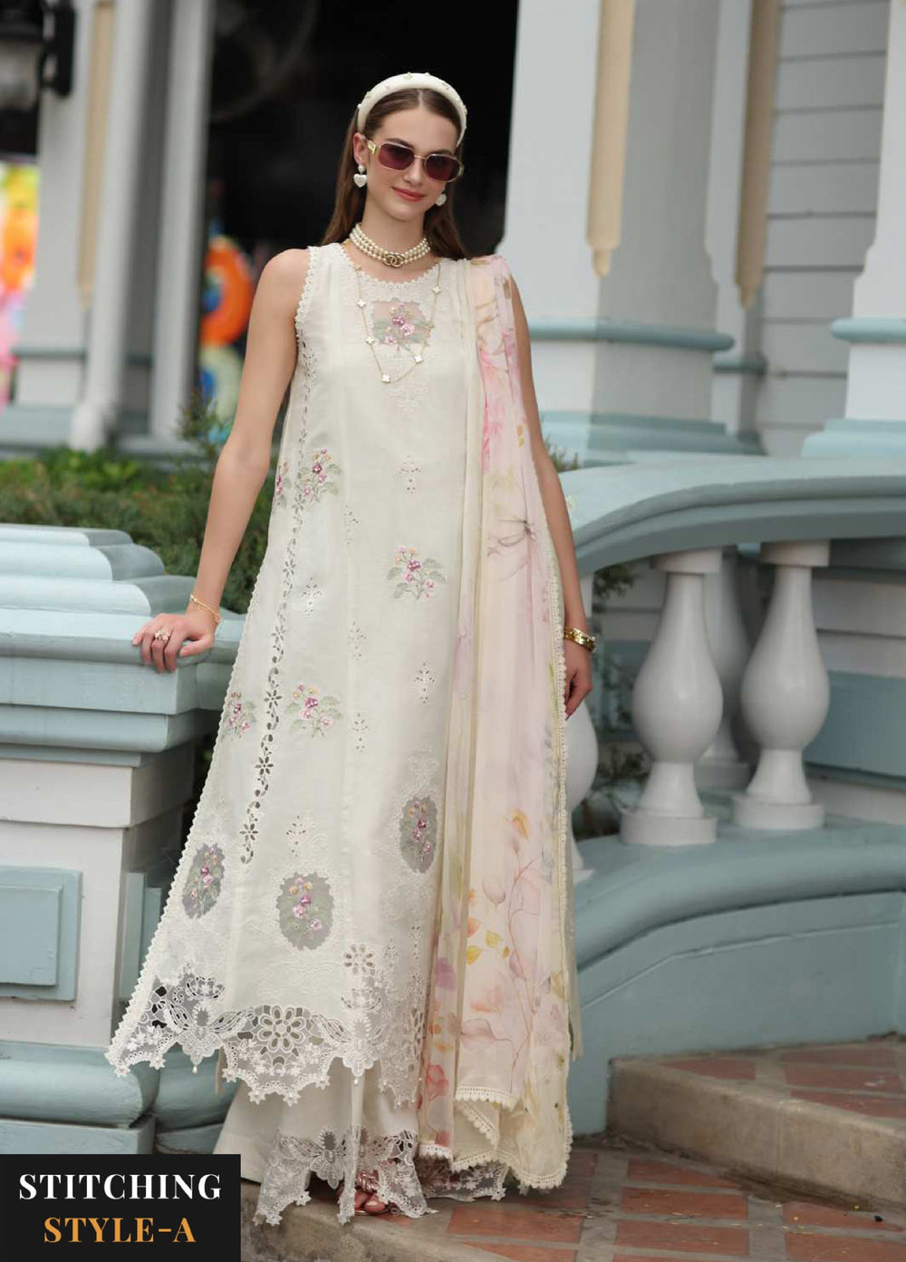 Noor Luxe by Saadia Asad Unstitched Chikankari Embroidered Lawn 3 Piece Suit SA26UNL D-2 IVRESSSSA - Summer Collection
