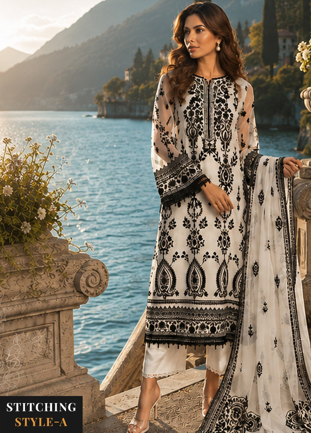 Nooriyah by Saadia Asad Unstitched Embroidered Organza 3 Piece Suit SA26UEN D4 - Wedding Collection