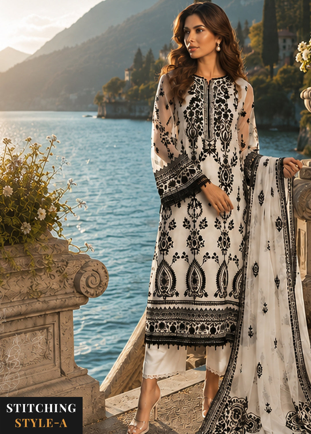 Nooriyah by Saadia Asad Unstitched Embroidered Organza 3 Piece Suit SA26UEN D4 - Wedding Collection