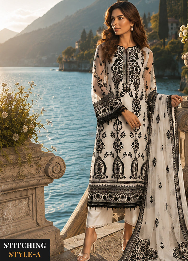 Nooriyah by Saadia Asad Unstitched Embroidered Organza 3 Piece Suit SA26UEN D4 - Wedding Collection