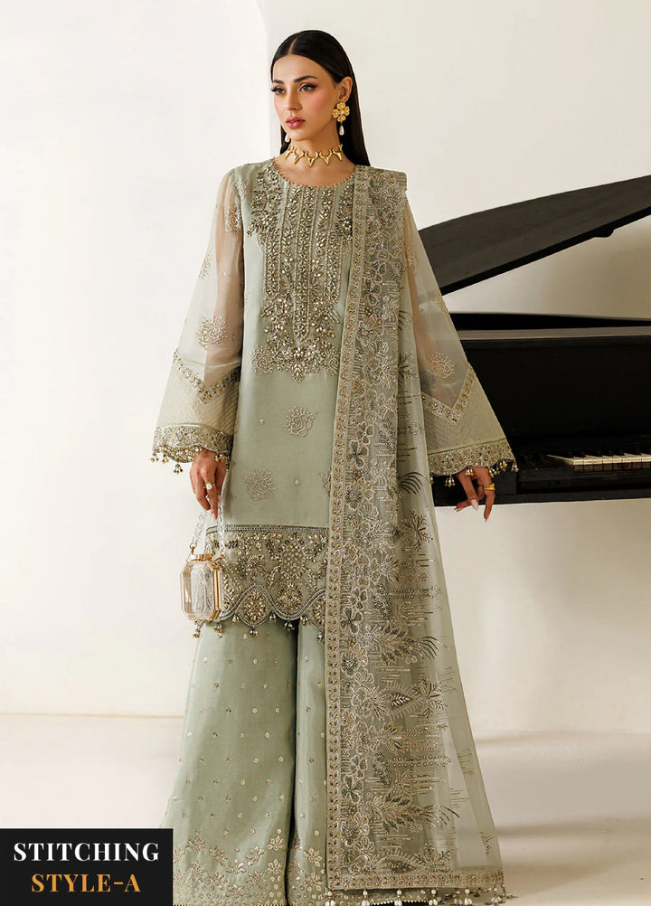Aymal by Alizeh Fashion Handcrafted Unstitched Embroidered Chiffon 3 Pcs Suit AF26UAC 04-JAVI - Festive Collection