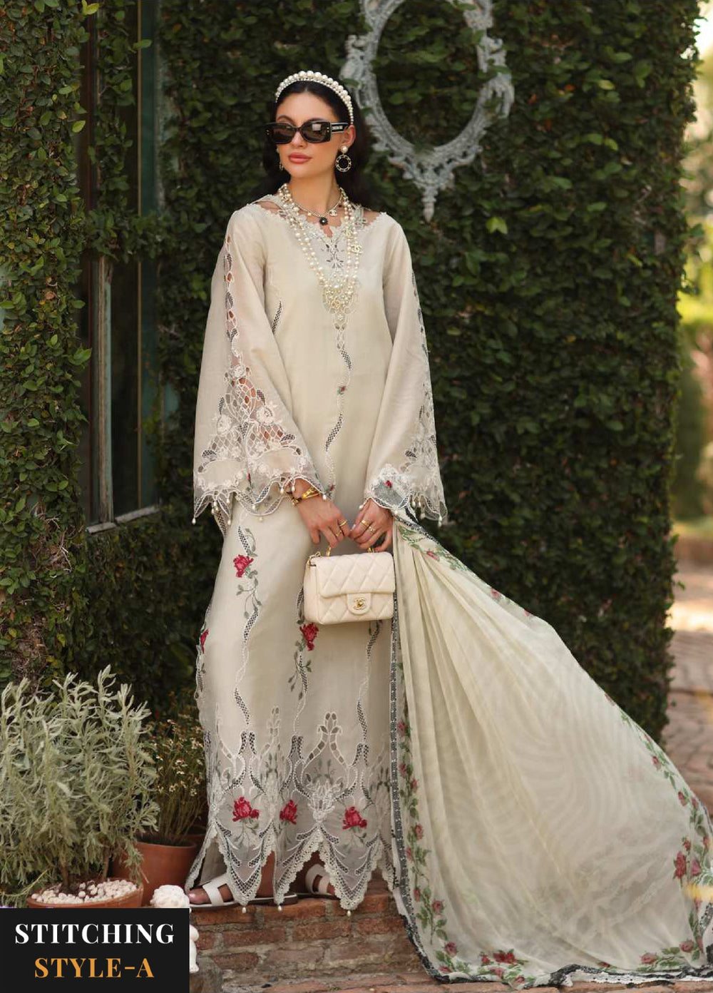 Noor Luxe by Saadia Asad Unstitched Embroidered Lawn 3 Piece Suit SA26ULNE D7 - Eid Collection