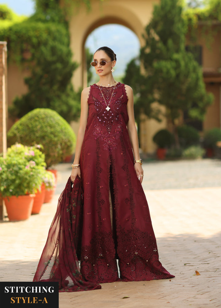 Noor by Saadia Asad Unstitched Embroidered Laserkari Lawn 3 Piece Suit SA26ULNL D12 - Lawn Collection