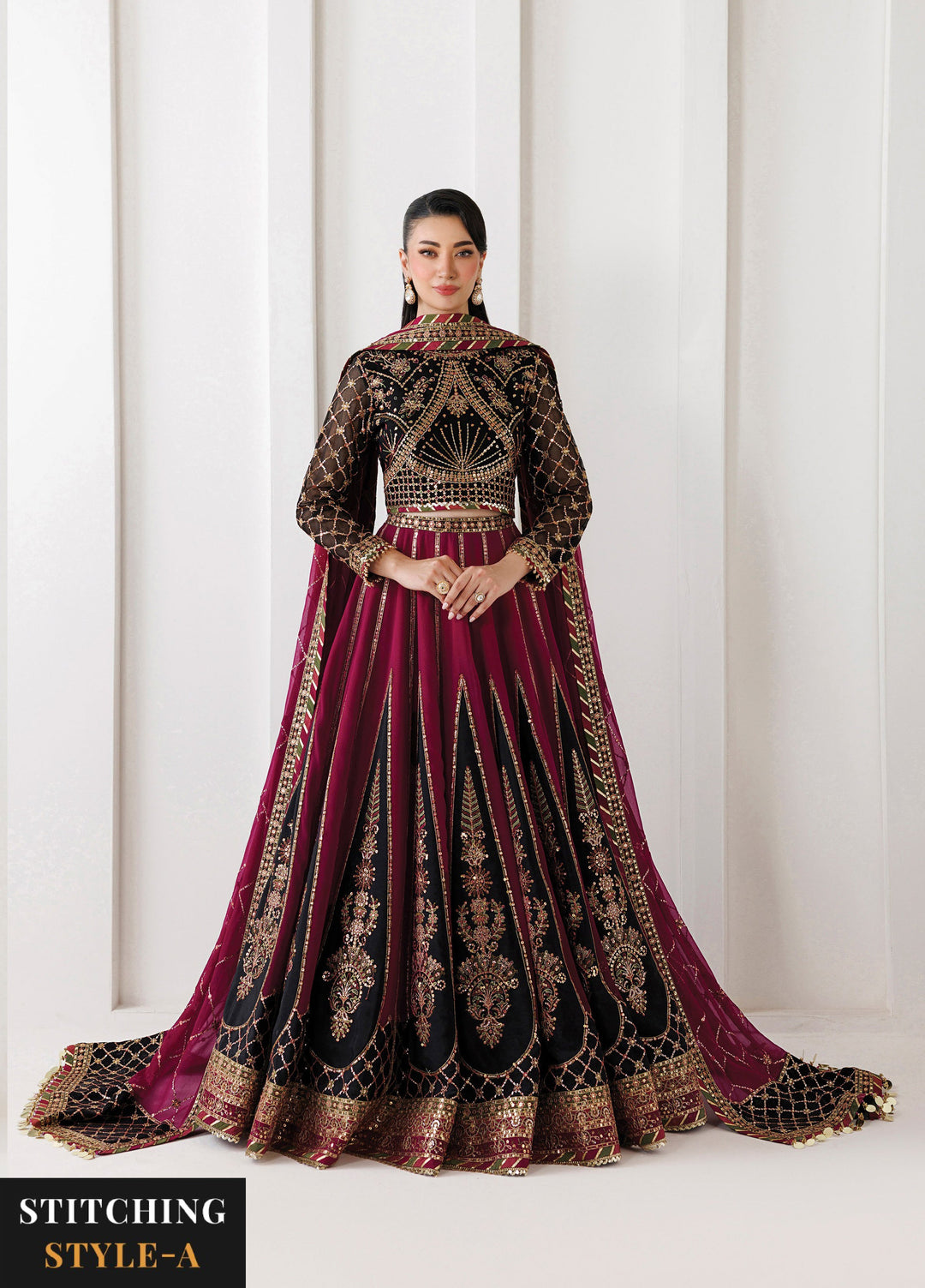 La Ruhe By Alizeh Fashion Unstitched Embroidered Chiffon 3 Piece Suit AF26URW AF-CH-2265-NEVRA - Wedding Collection