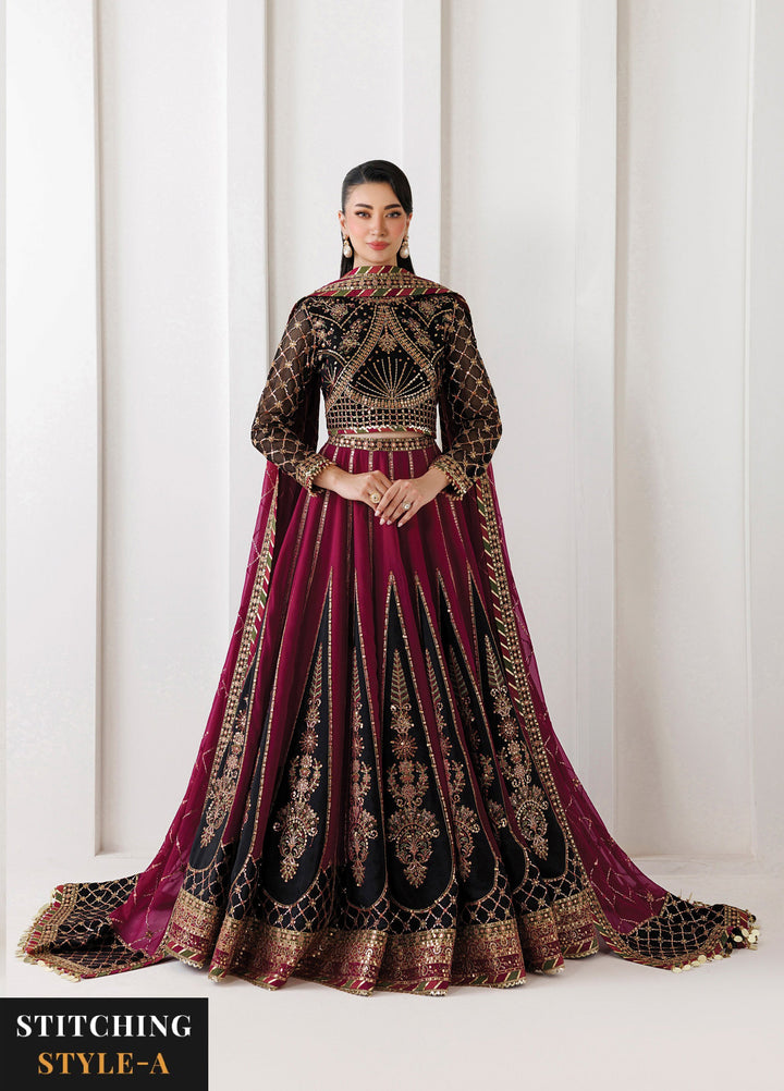 La Ruhe By Alizeh Fashion Unstitched Embroidered Chiffon 3 Piece Suit AF26URW AF-CH-2265-NEVRA - Wedding Collection