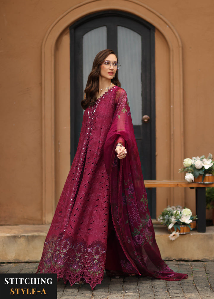Noor by Saadia Asad Unstitched Embroidered Laserkari Lawn 3 Piece Suit SA26ULNL D4 - Lawn Collection