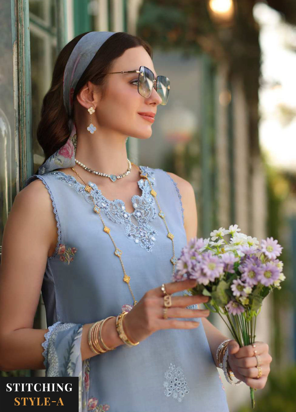 Noor Luxe by Saadia Asad Unstitched Embroidered Lawn 3 Piece Suit SA26ULNE D1 - Eid Collection
