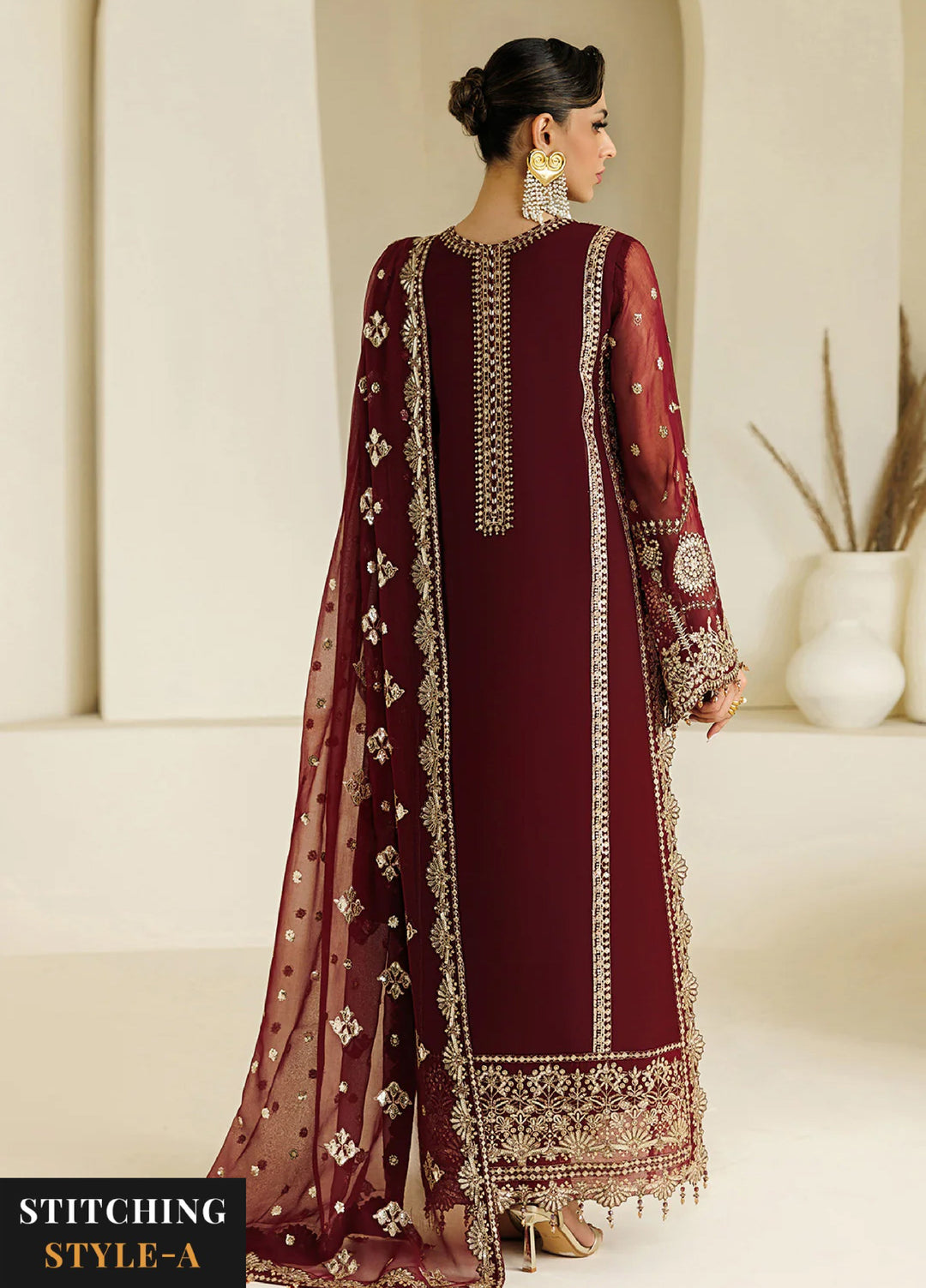Aymal by Alizeh Fashion Handcrafted Unstitched Embroidered Chiffon 3 Pcs Suit AF26UAC 03-LIRA - Festive Collection