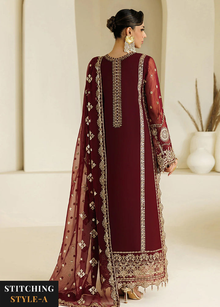Aymal by Alizeh Fashion Handcrafted Unstitched Embroidered Chiffon 3 Pcs Suit AF26UAC 03-LIRA - Festive Collection