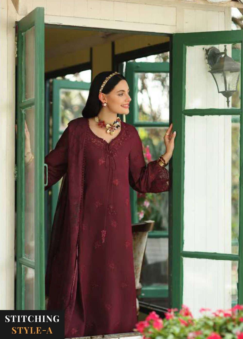 Noor Luxe by Saadia Asad Unstitched Embroidered Lawn 3 Piece Suit SA26ULNE D10 - Eid Collection
