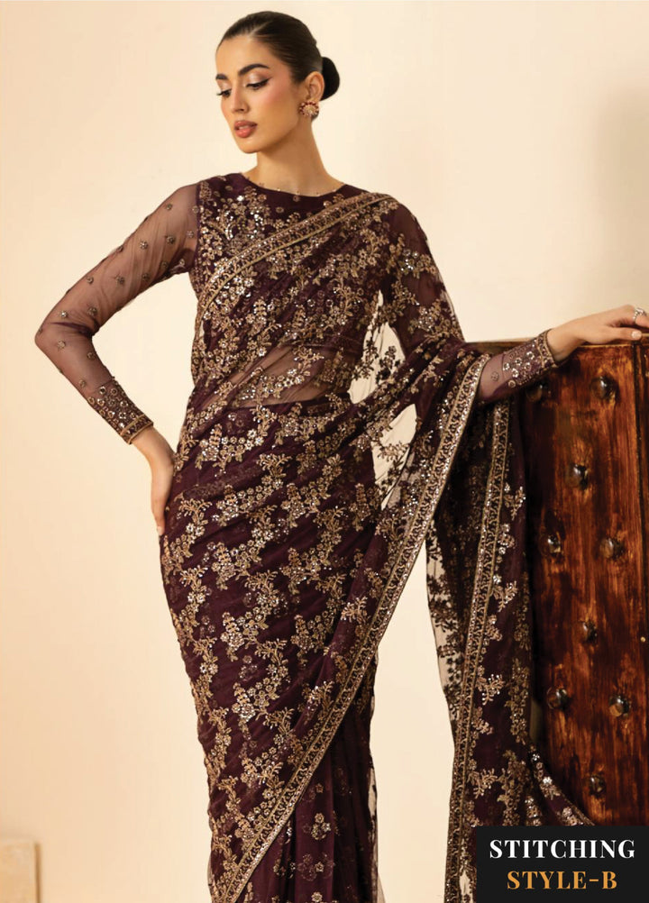 Riwayat by Zarif Unstitched Embroidered Net 4 Piece Suit ZR26URN ZRF-RC-07 BAZM - Festive Collection