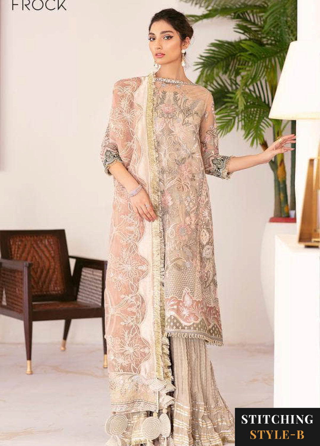Chantelle by Baroque Unstitched Embroidered Chiffon 3 Piece Suit BQ26UCF 06-Fall Light - Festive Collection
