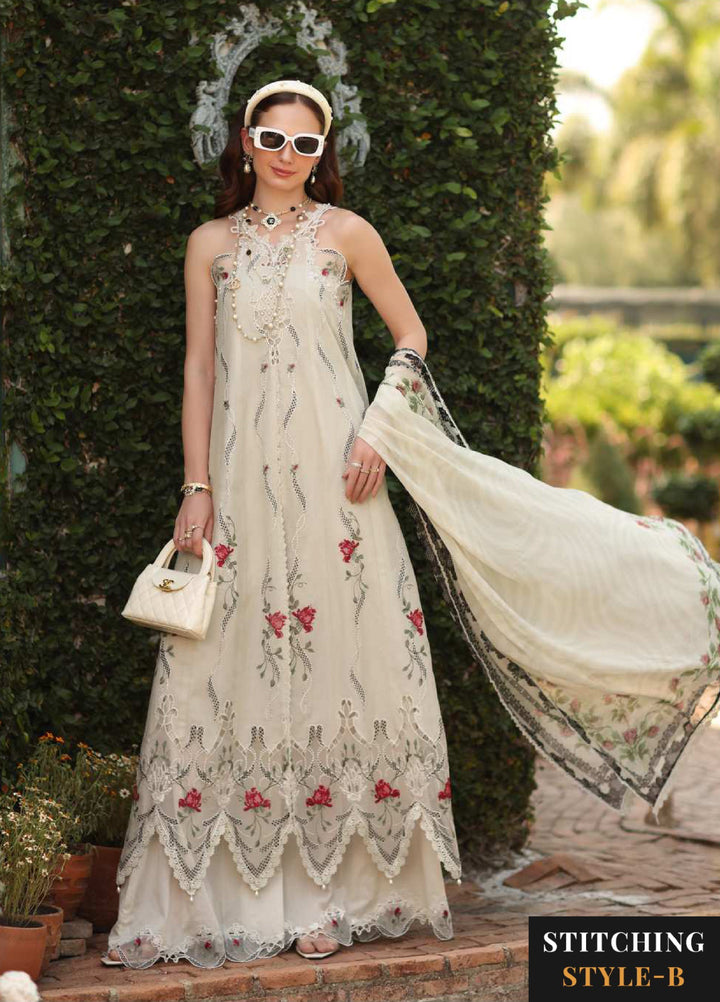 Noor Luxe by Saadia Asad Unstitched Embroidered Lawn 3 Piece Suit SA26ULNE D7 - Eid Collection