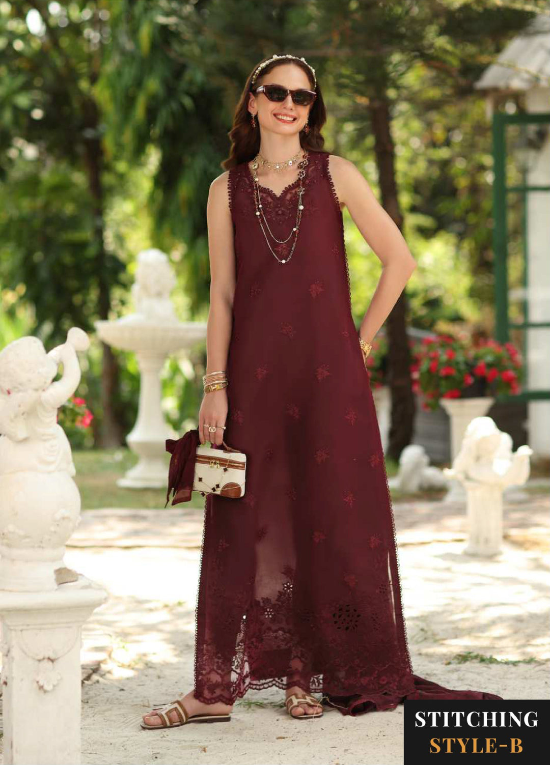 Noor Luxe by Saadia Asad Unstitched Embroidered Lawn 3 Piece Suit SA26ULNE D10 - Eid Collection