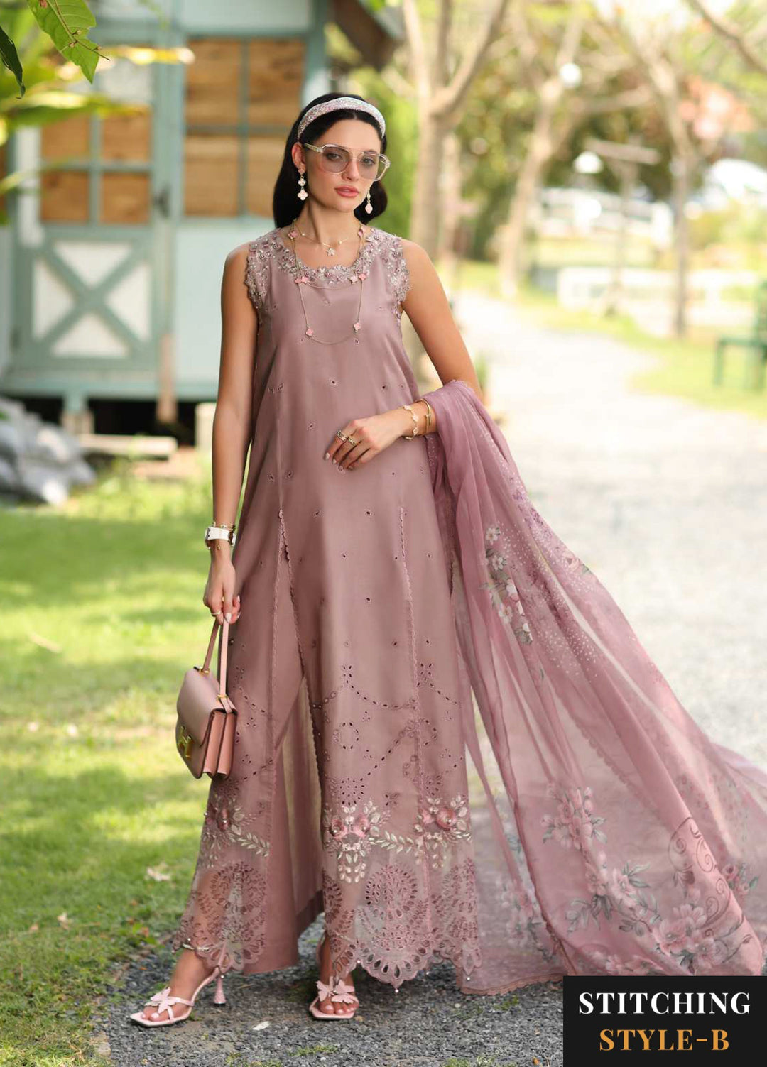 Noor Luxe by Saadia Asad Unstitched Embroidered Lawn 3 Piece Suit SA26ULNE D3 - Eid Collection