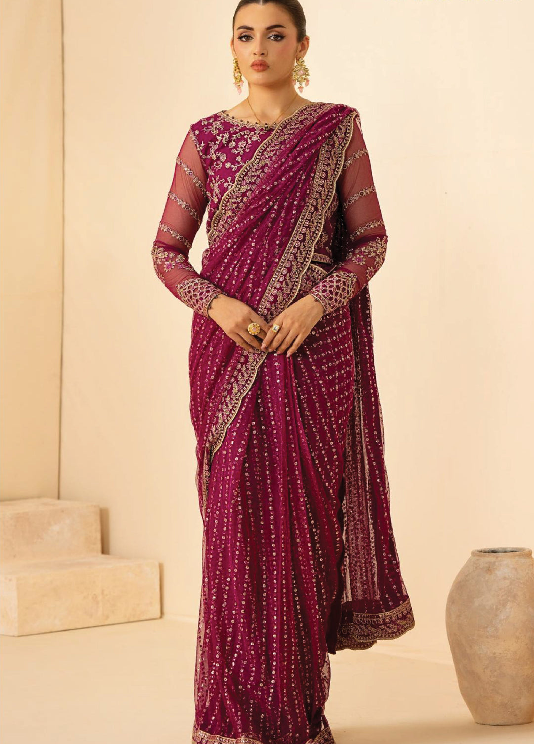 Riwayat by Zarif Unstitched Embroidered Net 3 Piece Suit ZR26URN ZRF-RC-05 SADAA - Festive Collection