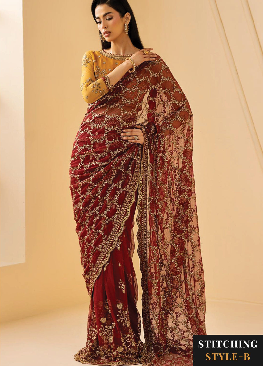 Riwayat by Zarif Unstitched Embroidered Net 4 Piece Suit ZR26URN ZRF-RC-08 ASTRA - Festive Collection