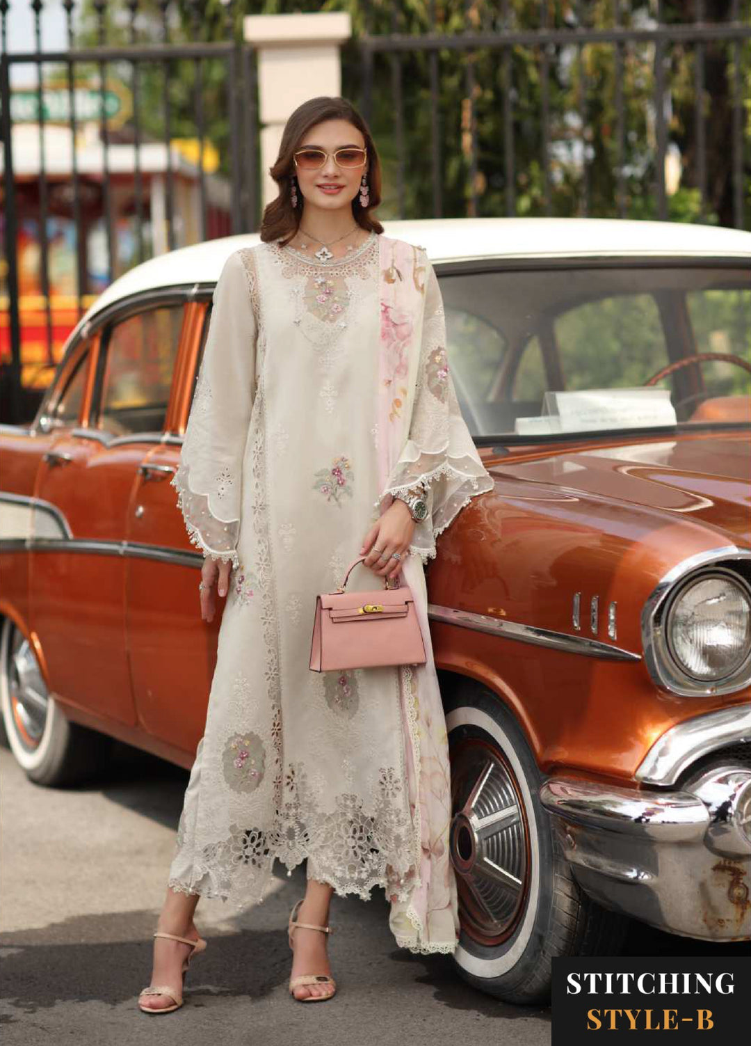 Noor Luxe by Saadia Asad Unstitched Chikankari Embroidered Lawn 3 Piece Suit SA26UNL D-2 IVRESSSSA - Summer Collection