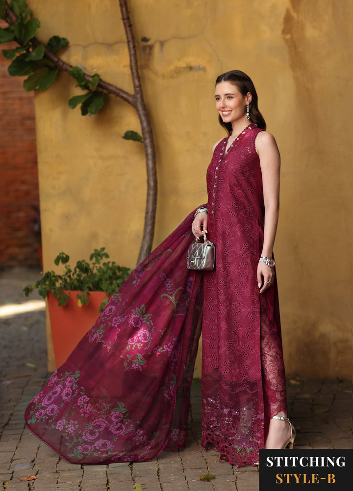 Noor by Saadia Asad Unstitched Embroidered Laserkari Lawn 3 Piece Suit SA26ULNL D4 - Lawn Collection