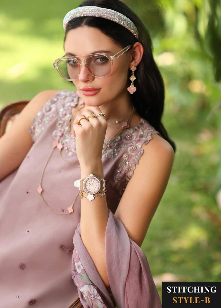 Noor Luxe by Saadia Asad Unstitched Embroidered Lawn 3 Piece Suit SA26ULNE D3 - Eid Collection