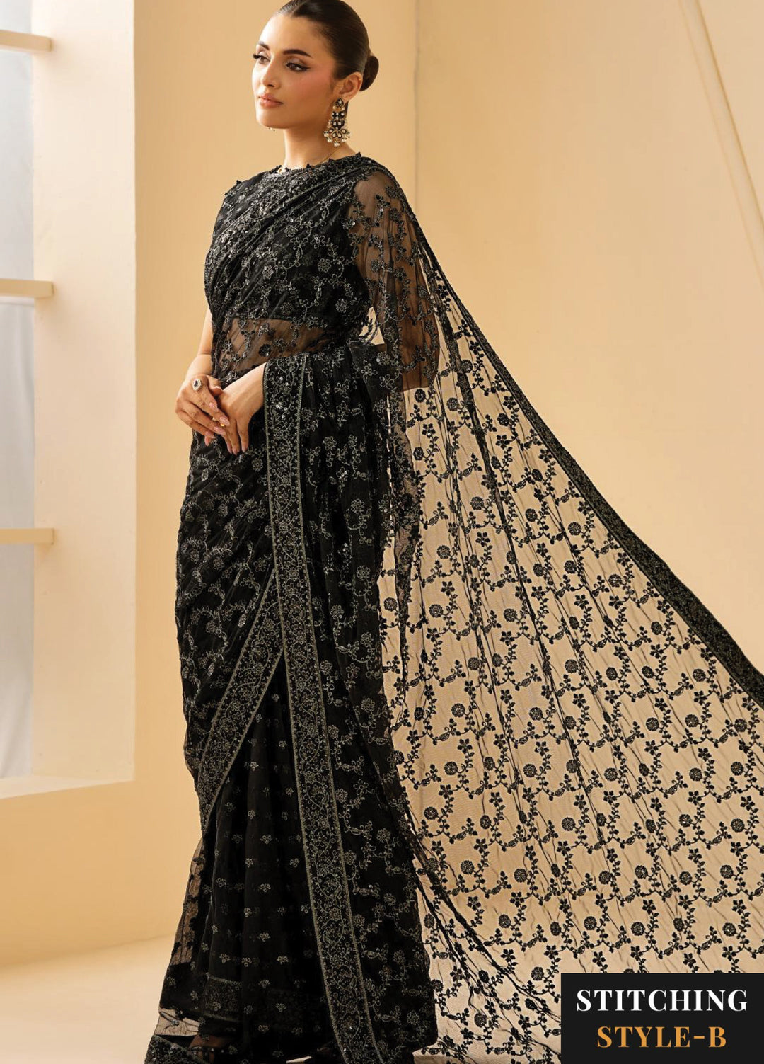 Riwayat by Zarif Unstitched Embroidered Net 3 Piece Suit ZR26URN ZRF-RC-03 QATIM - Festive Collection
