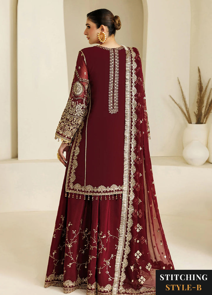 Aymal by Alizeh Fashion Handcrafted Unstitched Embroidered Chiffon 3 Pcs Suit AF26UAC 03-LIRA - Festive Collection